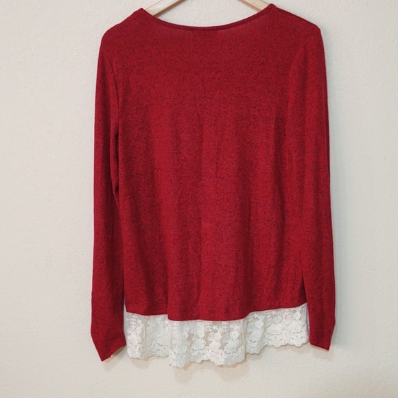 By&by red sweater with lace - Picture 4 of 4